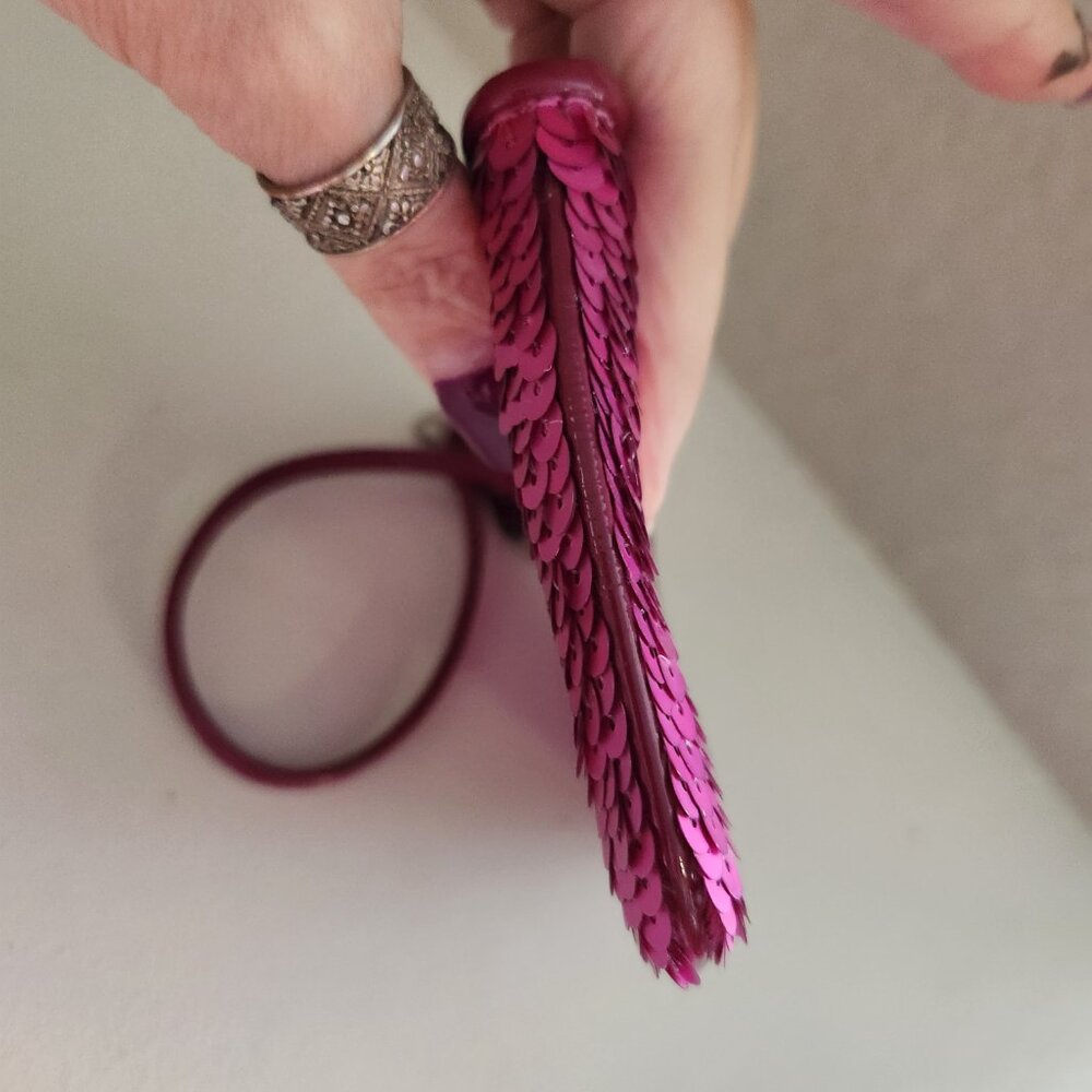 Like New Coach Poppy Pink Sequined Wristlet - Picture 5 of 8